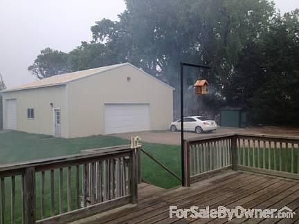 Backyard
						:
						35 x 45 shed and deck with woodstove in background