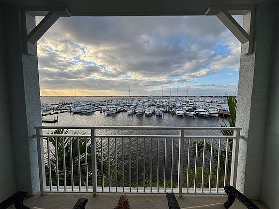 Balcony with marina view