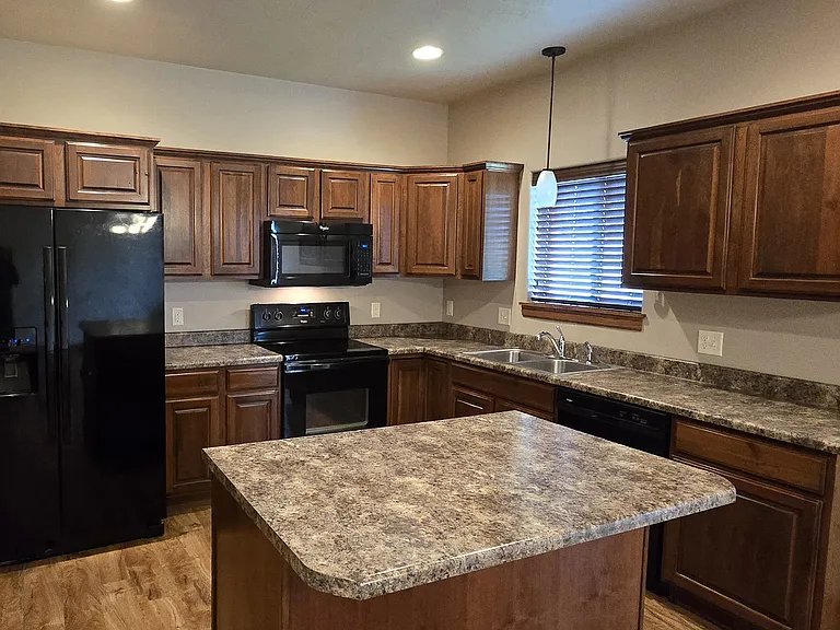 Large kitchen- huge island.