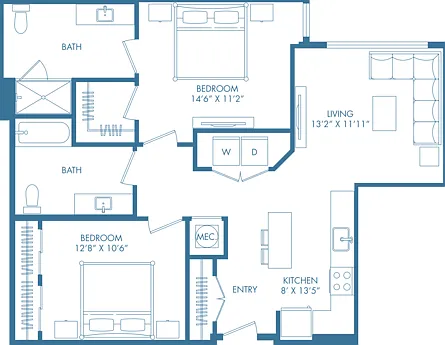B5U | 2x2 | 1063 sq ft B5U | 2x2 | 1063 sq ft