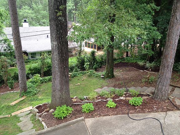 Backyard view from back deck