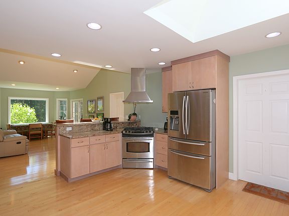 Soaring ceilings with skylights.