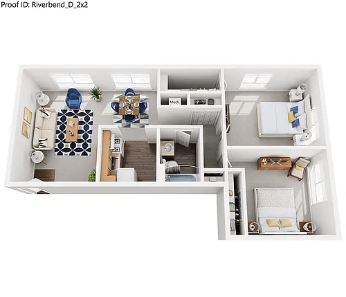 Floor plan 2 Bedroom 1 Bath - 850 Sq Ft