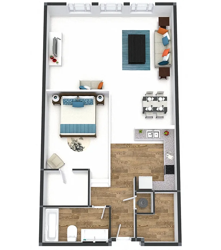 Floor plan One Bedroom Vista