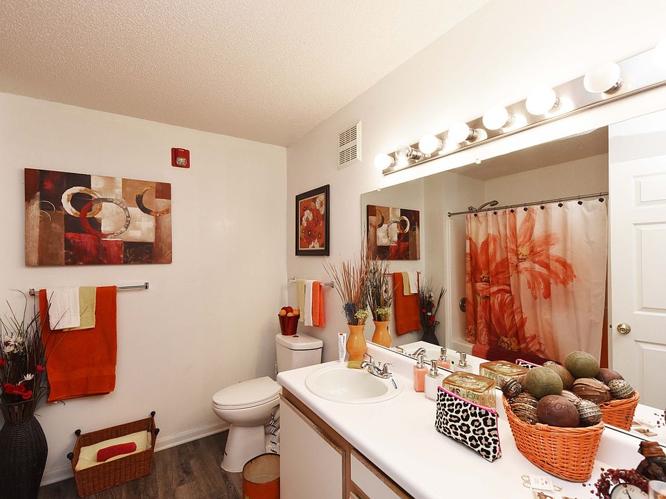 Double bathroom sinks with large mirror