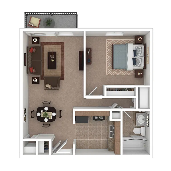 Floor plan Apex - One Bedroom One Bath