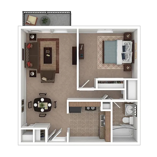 Floor plan Apex - One Bedroom One Bath