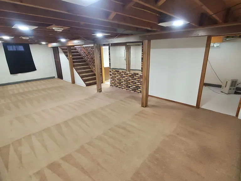 Basement - Large carpeted room. Door on right is to rec room / storage room.