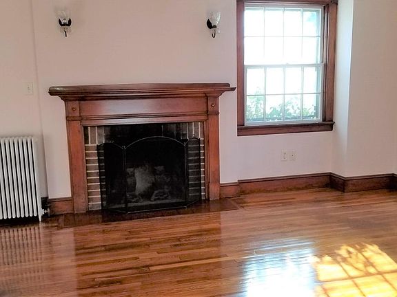 living room and fireplace