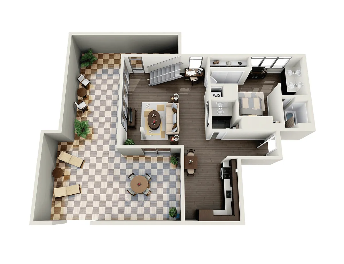 Floor plan 2 Bedroom - 1256 sqft