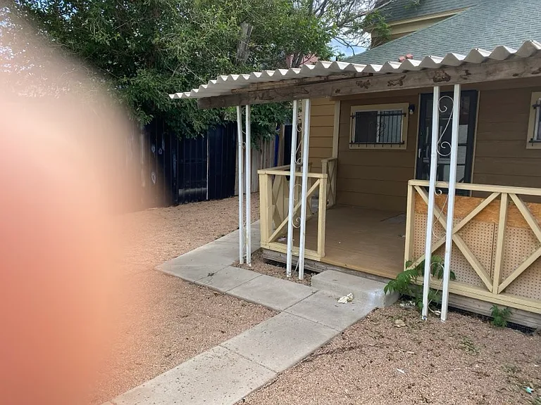cover deck and small fenced yard
