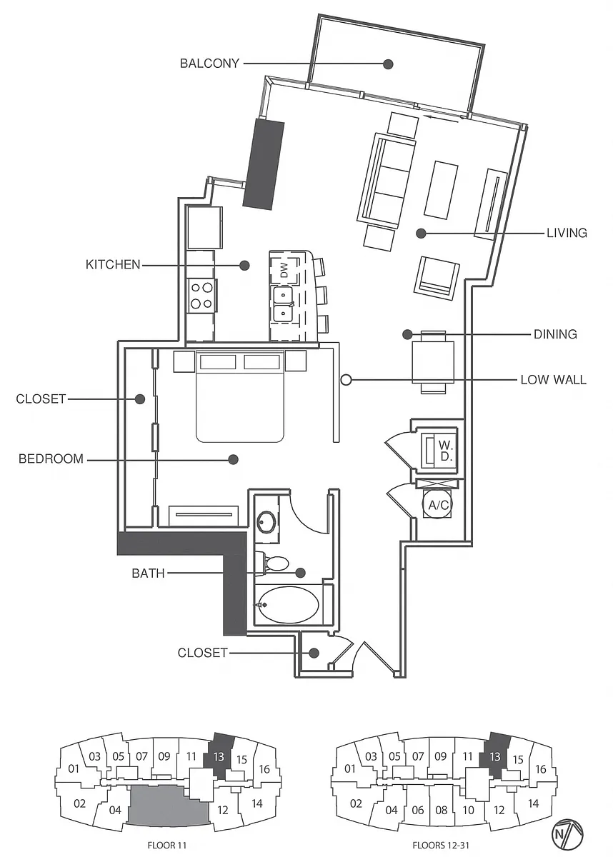 Floor plan Residence 13 - Classic