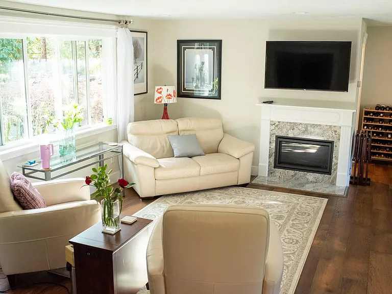 Living room with propane fireplace