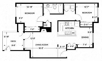 Floor plan 2 Bedrooms 1 Bath
