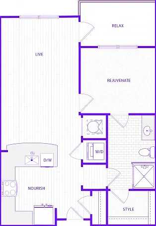 One Bedroom One Bath (784 SF) One Bedroom One Bath (784 SF)