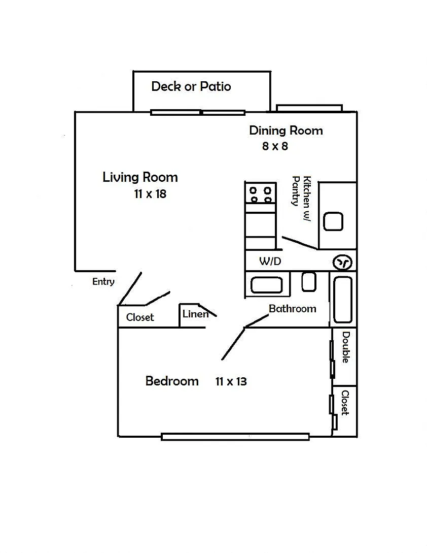 Floor plan One Bedroom and One Bath