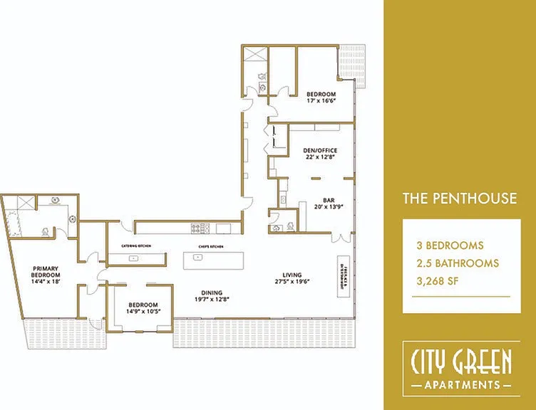 3 Bedroom, 2.5 Bathroom Penthouse 3 Bedroom, 2.5 Bathroom Penthouse