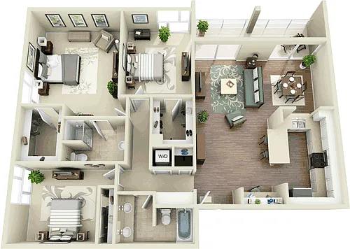 Floor plan 3+ Bedroom A