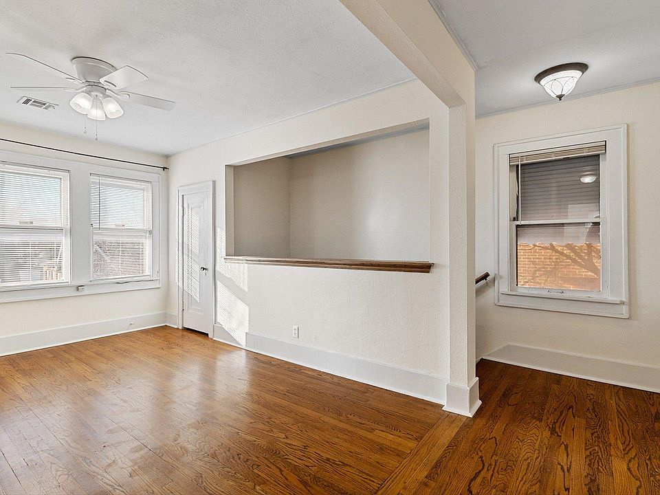 Interior staircase leads into living room