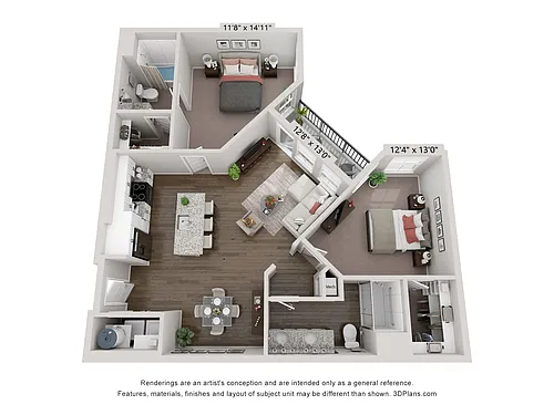 Floor plan B3 - Royal 2X2