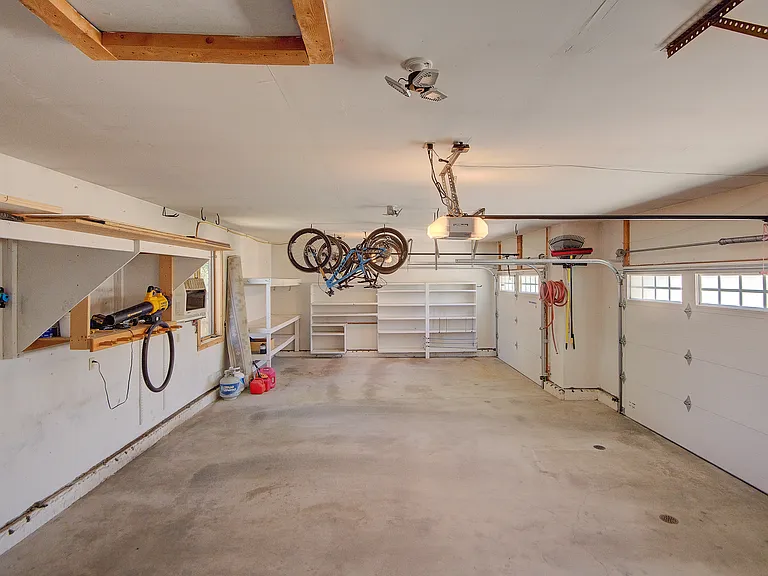 Ski storage, bike hangers and lots of shelving