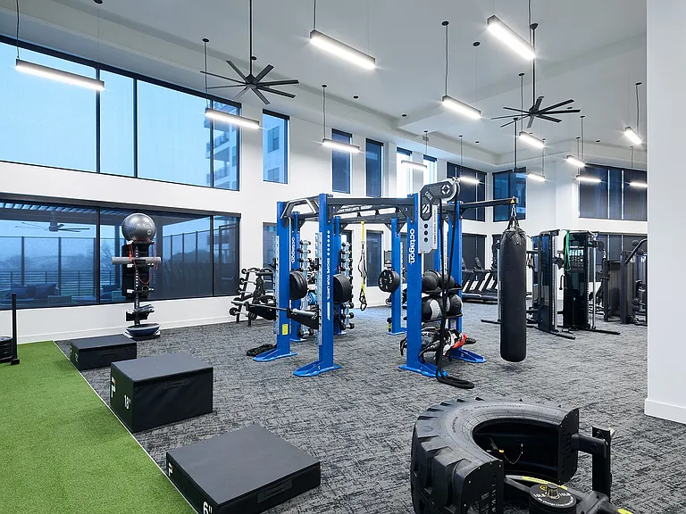 NEW South Building Cardio and Strength Training Fitness Center Featuring: Yoga, Stretching and Barre Area, Peloton Bikes, TRX and HIIT Training Equipment, Outdoor Fitness Area, Free Weights and More!