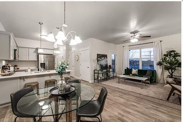 Living Room, Kitchen, and Dining Area