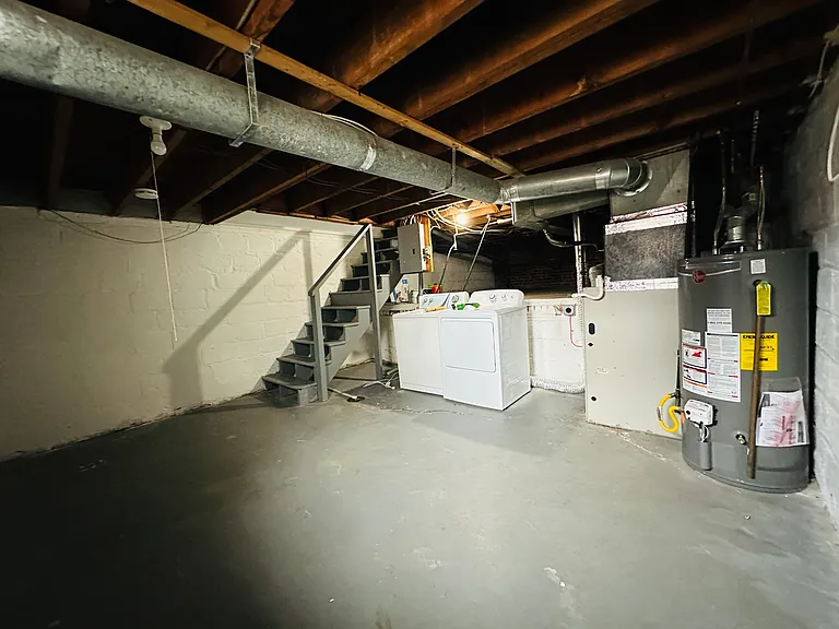 Large basement with plenty of space for home office, play area, storage, etc.