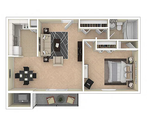 Floor plan 1 BEDROOM