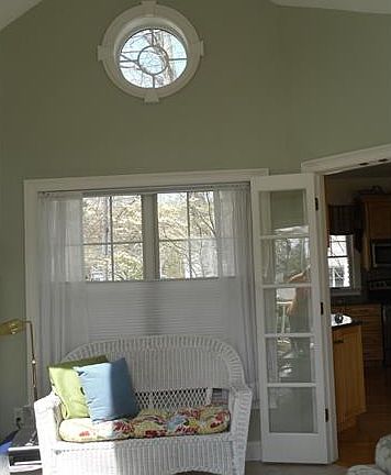 Den with access to deck