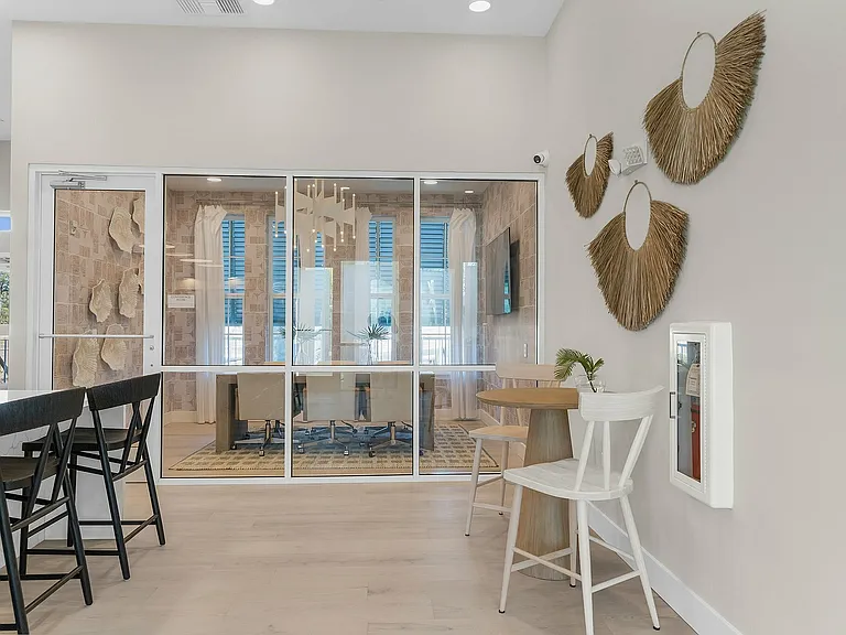 Explore this sophisticated meeting space that combines style with functionality.
