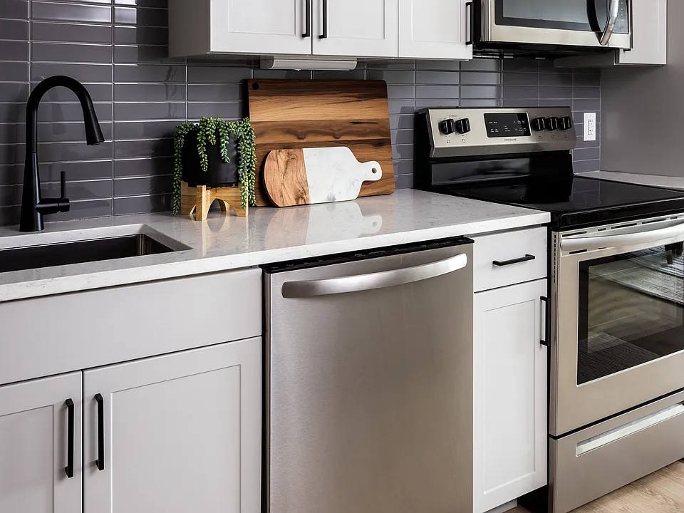 1 Bedroom Kitchen with stainless appliances and granite countertops