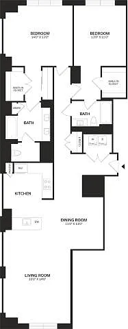 Floor plan 2 Bed/2 Bath-B7