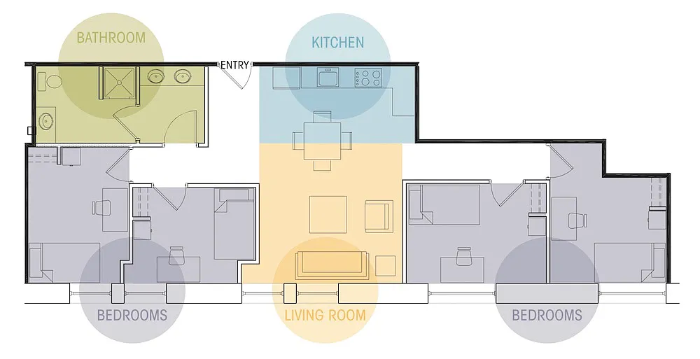 Floor plan 4 Bedroom, 1 Bathroom - Price Per Bed