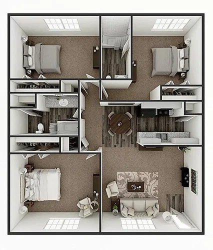 Floor plan 3 Bed 2 Bath A