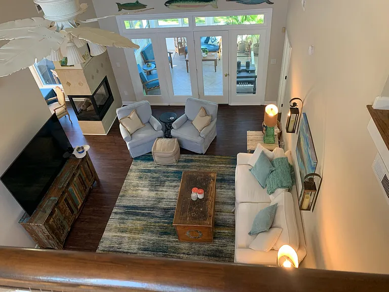 View of the Spacious Living Area from Upstairs Balcony