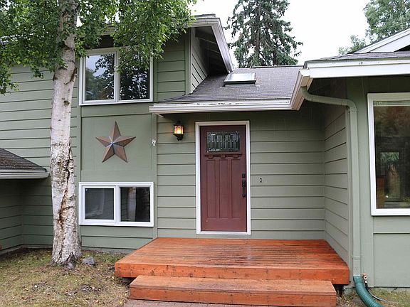 Custom door, cedar deck.