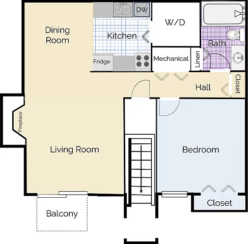 Lower Level 1x1 765 sq ft Lower Level 1x1 765 sq ft