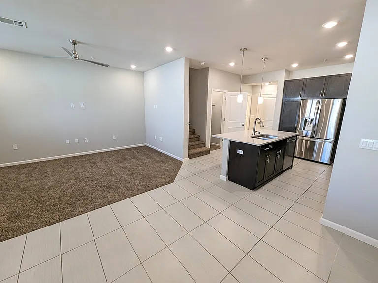 Living room and kitchen