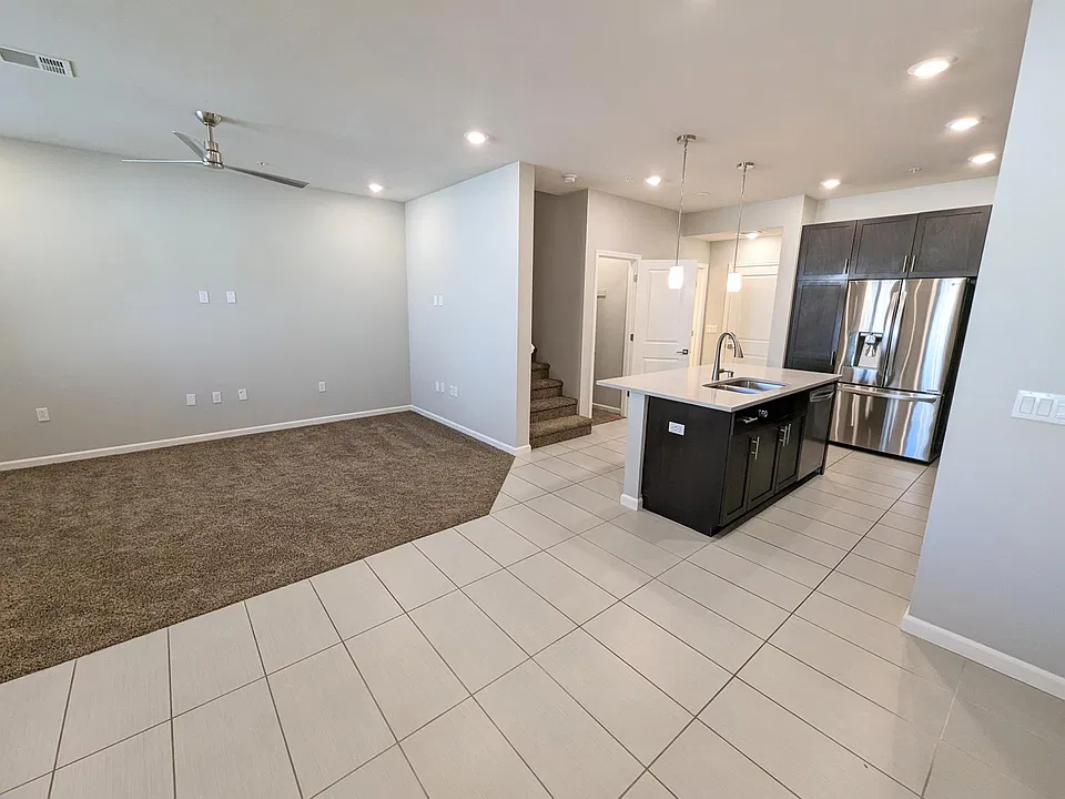 Living room and kitchen