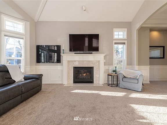 Living room with cozy gas fireplace