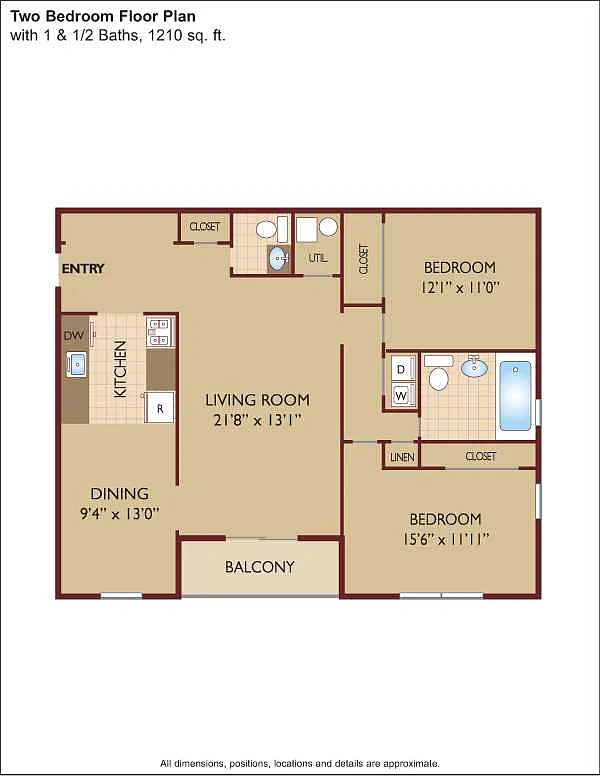 Floor plan $2.81/sq.ft. - Two Bedroom