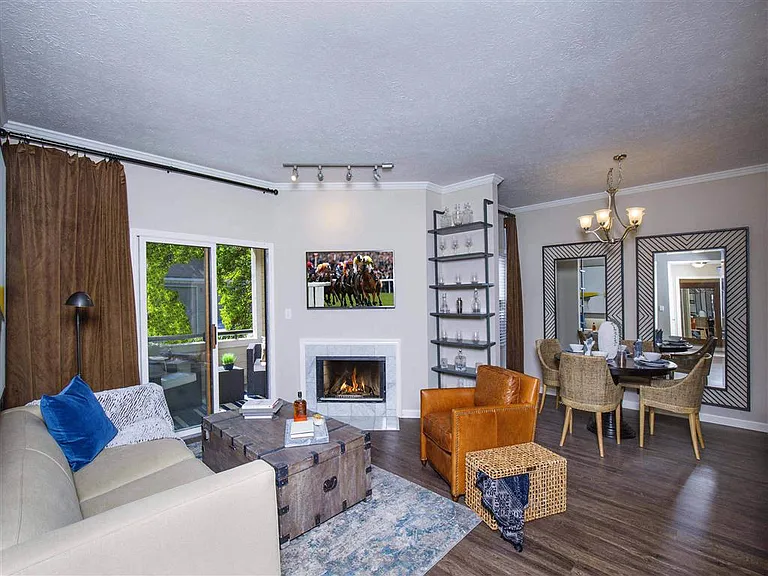 Living room and dining area