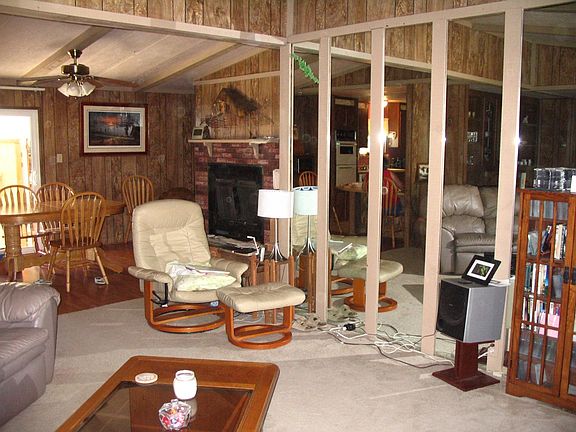 Living room with mirror accents