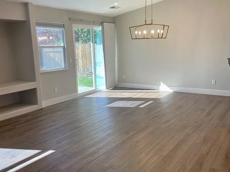 Living room with dining room