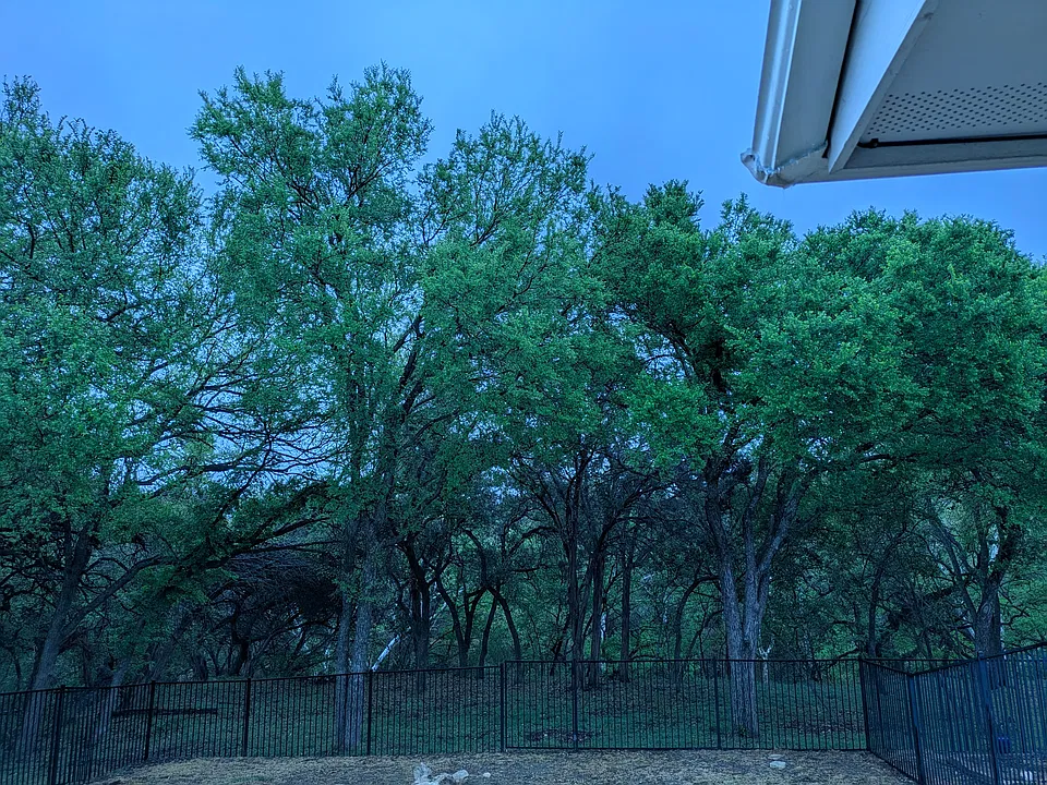 View of back of the lot. There is a creek below and Preserve with Lakeway Trails on the other side of the creek.