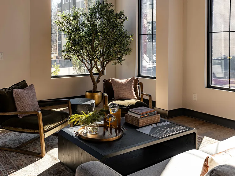 Bright and inviting lounge area.