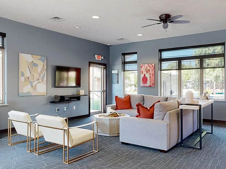 Our clubhouse offers a comfortable TV lounge to spend time with friends and neighbors.