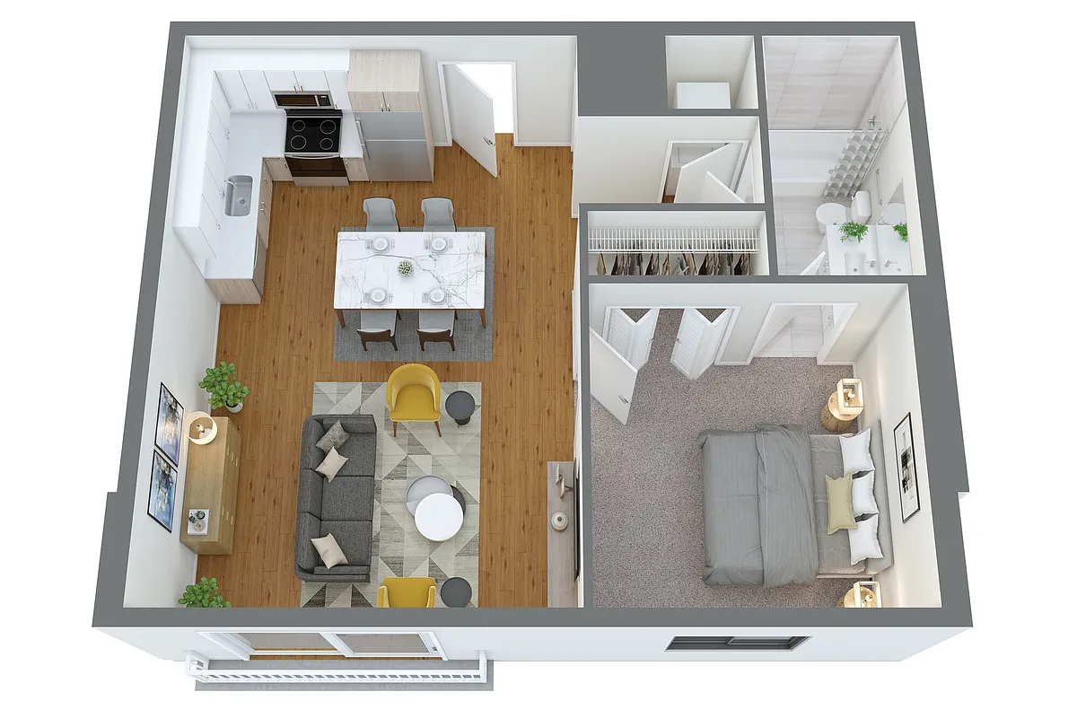 Floor plan A7 1 Bed/1 Bath
