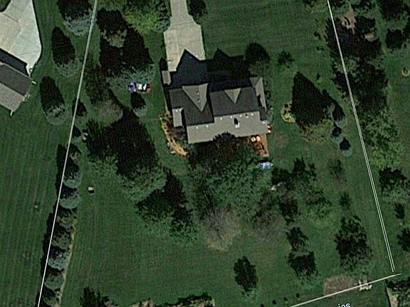 What a view! This is what you can expect to see when the Spring appears and the landscaping is in full bloom!    Property boundaries outlined in white. All measurements approximate. Land Survey for exact lines.